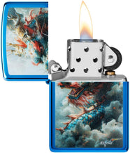 Load image into Gallery viewer, Zippo - Customized Message on Mazzi® Dragon High Polish Blue Pocket 46686