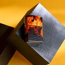 Load image into Gallery viewer, Zippo Lighter - Custom Engraved with Your Message for Fusion Inferno Design 540 Tumbled Brass Pocket Lighter 46389