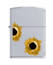 Load image into Gallery viewer, Zippo Lighter -for Barrett Smythe Bullet Holes Satin Chrome Lighter #Z5343