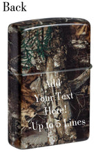 Load image into Gallery viewer, Zippo Lighter - Customize Message on for Realtree Camouflage Edge Pocket 46573