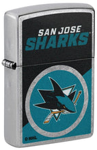 Load image into Gallery viewer, Zippo Lighter - Custom Engraved with Your Message for NHL San Jose Sharks 2024 Street Chrome Pocket Lighter 46204
