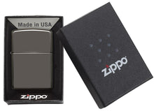 Load image into Gallery viewer, Zippo Lighter - Personalized Message Engraved on Backside Colored Windproof Lighter Black Ice 150