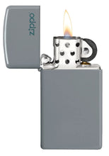 Load image into Gallery viewer, Zippo Lighter - Personalized Customize Message Engrave on Slim Size Windproof Lighter (Grey #49527ZL)