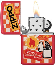Load image into Gallery viewer, Zippo Lighter - Custom Message Engrave Retro Zippo Design - Red Matte 48998