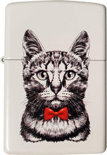Load image into Gallery viewer, Zippo Lighter-Personalized Custom Message Engraved on Backside Cool Cat Bow Kitten Puddy Windproof Lighter (Bow Kitten #Z5494)