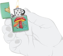 Load image into Gallery viewer, Zippo - Customized Message Mystical Frog and Mushrooms - High Polish Green 48973