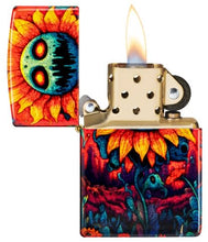 Load image into Gallery viewer, Zippo Lighter - Custom Engraved with Your Message for Spooky Sunflower Design 540 Tumbled Brass Pocket Lighter 46267