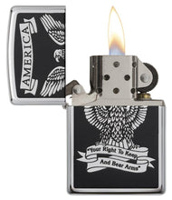 Load image into Gallery viewer, Zippo Lighter- Personalized Americana Eagle USA Flag Black/White Eagle 28290