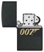Load image into Gallery viewer, Zippo Lighter - Custom Engraved with Your Message for James Bond 007™ Design Black Matte Pocket Lighter 46297