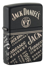 Load image into Gallery viewer, Zippo Lighter - Custom Engraved with Your Message for Jack Daniel's Every Drop Design Regular Media Chrome Black Matte Pocket Lighter 46279