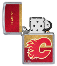 Load image into Gallery viewer, Zippo Lighter - Personalized Customize Message Engrave on Backside for Calgary Flames NHL Team 48032
