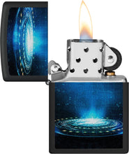 Load image into Gallery viewer, Zippo Black Light UFO Flame Design Black Matte Pocket Lighter
