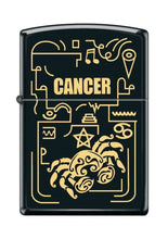 Load image into Gallery viewer, Zippo Lighter- Personalized Message Engrave for Cancer Zodiac Black Matte #Z5300