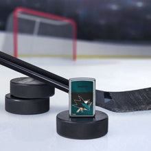 Load image into Gallery viewer, Zippo Lighter - Personalized Customize Message Engrave on Backside for San Jose Sharks NHL Team 48051