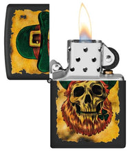 Load image into Gallery viewer, Zippo Lighter - Custom Engraved with Your Message for Lucky Map Design Black Matte Pocket Lighter 46244