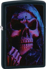 Load image into Gallery viewer, Zippo Lighter - Purple, Pink, & Blue Grim Reaper Black Matte Windproof Lighter #Z466