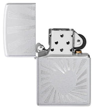 Load image into Gallery viewer, Zippo Lighter - Custom Engraved with Your Message - Love Radiates Design, Engraved - Satin Chrome 46480