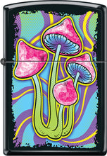 Load image into Gallery viewer, Zippo Lighter - Personalized Custom Message Engrave on Back on Mushroom Windproof Zippo Lighter (Black Matte Z1094)