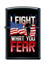 Load image into Gallery viewer, Zippo Lighter- Personalized Engrave for Fireman Flag I Fight What You Fear Z5241