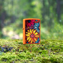 Load image into Gallery viewer, Zippo Lighter - Customized Message on Flowers Orange Matte Pocket Lighter 46434