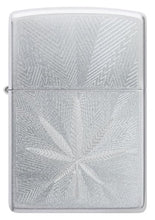 Load image into Gallery viewer, Zippo Lighter - Custom Engraved with Your Message - Engraved Weed Leaf - Satin Chrome 46256