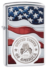 Load image into Gallery viewer, Zippo Lighter- Personalized Engrave Americana Eagle USA Flag Patriotic 29395