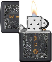 Load image into Gallery viewer, Zippo Logo Design Black Matte Pocket Lighter