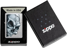 Load image into Gallery viewer, Zippo Lighter - Customize Message on Skull and Flame Street Chrome Pocket 46587