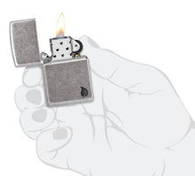 Load image into Gallery viewer, Zippo Lighter - Custom Engraved with Your Message - Armor Deep Carved Flame - Antique Silver 46399