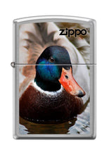 Load image into Gallery viewer, Zippo Lighter- Personalized Message for Duck Mallard Brushed Chrome #Z5080