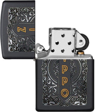 Load image into Gallery viewer, Zippo Logo Design Black Matte Pocket Lighter
