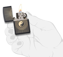 Load image into Gallery viewer, Zippo Lighter - Personalized Message Engraved on Backside Ying and Yang Windproof Lighter (Yin & Yang 29423)