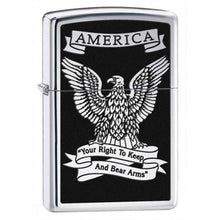 Load image into Gallery viewer, Zippo Lighter- Personalized Americana Eagle USA Flag Black/White Eagle 28290