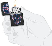 Load image into Gallery viewer, Zippo Flamingo Skull Design Black Matte Pocket Lighter