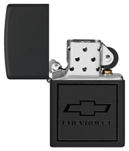 Load image into Gallery viewer, Zippo Lighter - Custom Engraved with Your Message for Chevrolet Bowtie Design Black Matte Pocket Lighter 46228