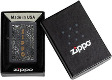 Load image into Gallery viewer, Zippo Logo Design Black Matte Pocket Lighter