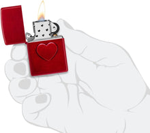 Load image into Gallery viewer, Zippo Lighter - Customized Message on Stamped Heart Candy Apple Pocket 46588