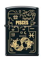 Load image into Gallery viewer, Zippo Lighter- Personalized Message Engrave for Pisces Zodiac Black Matte #Z5305
