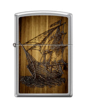 Load image into Gallery viewer, Zippo Lighter - Personalized Message Engraved on Backside Nautical Symbol Windproof Lighter (Nautical Ship #Z6026)