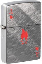 Load image into Gallery viewer, Zippo Flame Ace Design Diagonal Weave Pocket Lighter