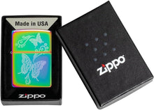 Load image into Gallery viewer, Zippo Lighter - Custom Message Engrave Engraved Butterflies - Multi-Color 46125