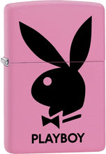 Load image into Gallery viewer, Zippo Lighter - Personalized Custom Message Engraved on Backside for Playboy Rabbit Head Bunny Pink Matte #Z5171