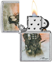 Load image into Gallery viewer, Zippo Luis Royo Warrior Street Chrome Pocket Lighter