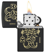 Load image into Gallery viewer, Zippo Lighter - Custom Engraved with Your Message - Masked Joker Design, Engraved - Black Matte 46290