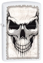 Load image into Gallery viewer, Zippo Lighter - Personalized Message Engraved on Backside Customized Iced Skulls White Matte Lighter Windproof Lighter