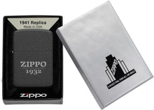 Load image into Gallery viewer, Zippo Lighter - Customized Message on 1941 Replica Black Crackle® Pocket 46567
