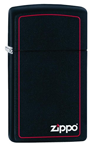Zippo Lighter- Personalized Engrave on Slim Size Red Line #1618ZB