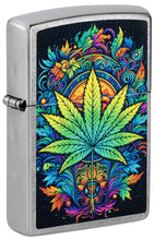 Load image into Gallery viewer, Zippo Lighter - Customized Message Captivating Weed Leaf - Street Chrome 46575
