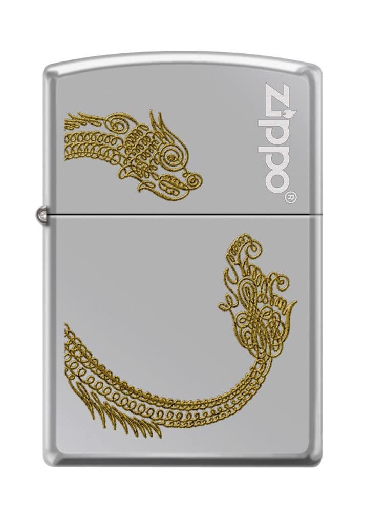 Zippo Lighter- Dragons Luxury Calligraphy High Polish Chrome Lighter #Z5260