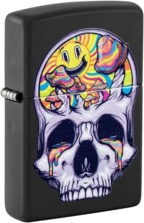 Zippo Lighter- Personalized Engrave for Fire Fighter Skull with Mushrooms 48737